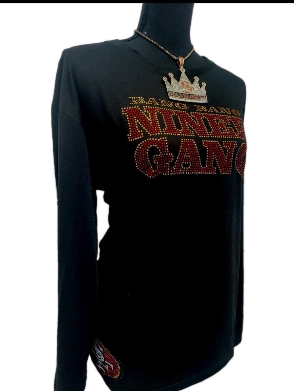 Black 49ers Rhinestone Sweatshirt
